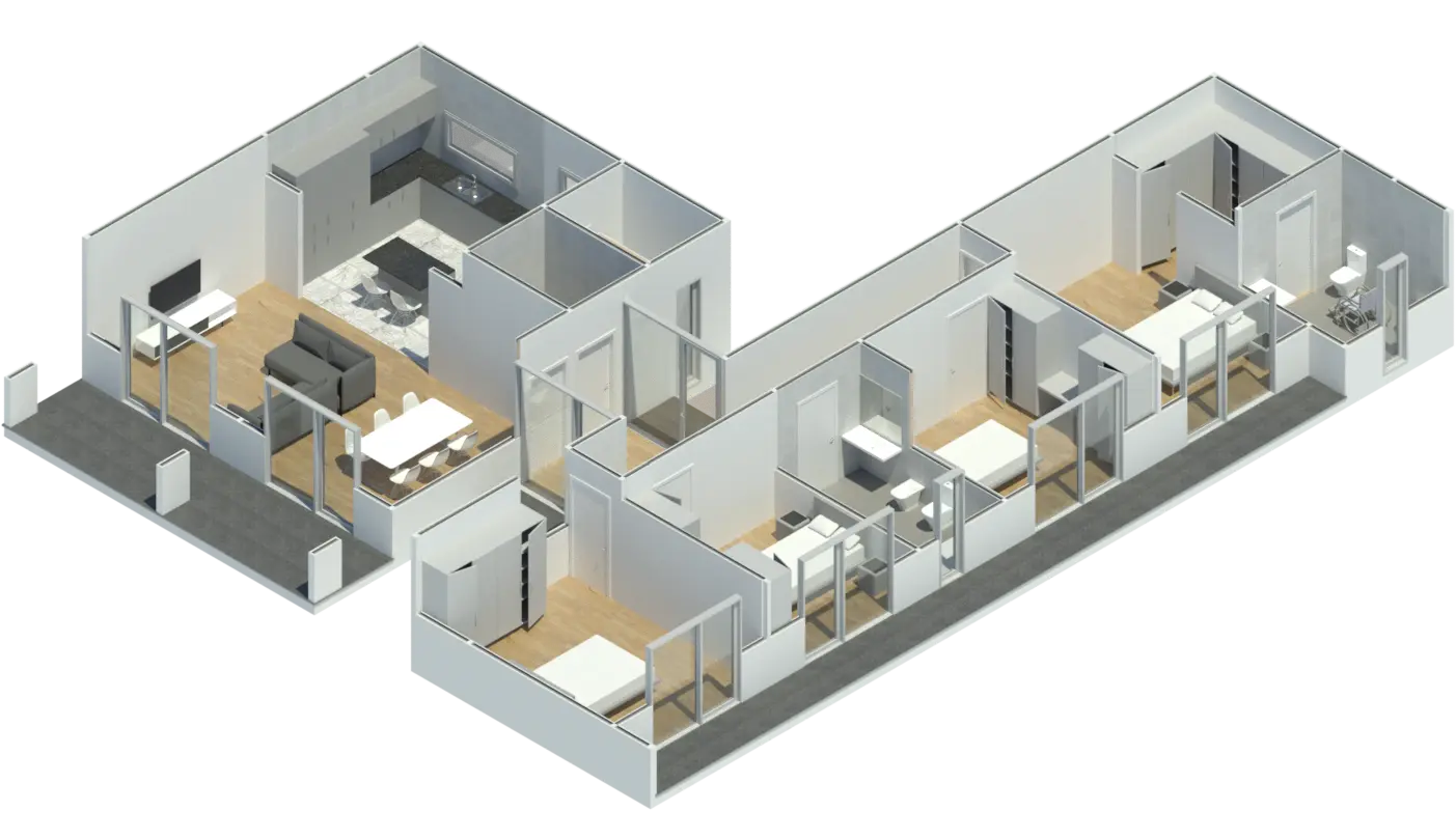 Render 3D do Modelo ST 401, T4 com 198,44 m²