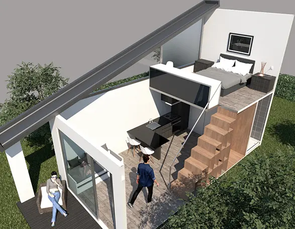 Interior de uma casa da Gama Tiny Houses